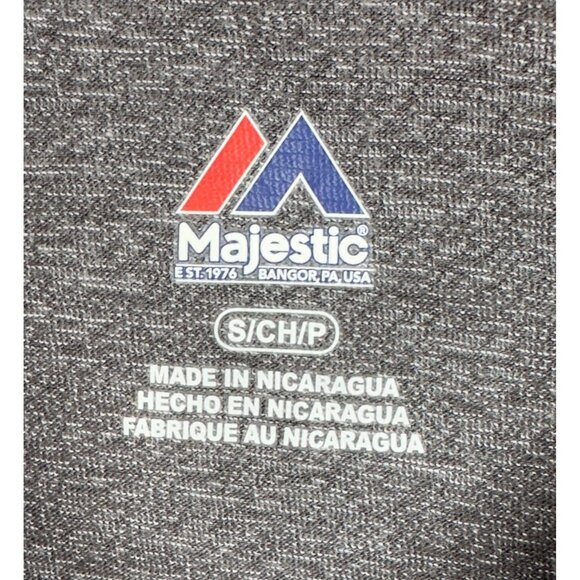 Pittsburgh Steelers T-Shirt Men S Majestic Charcoal Static Marled Raglan - Picture 4 of 9